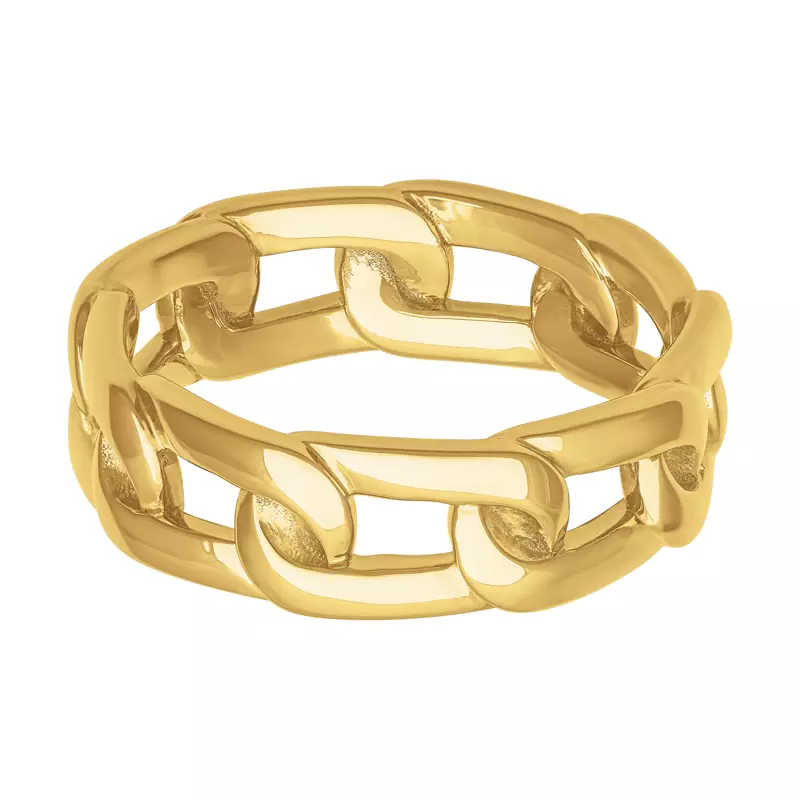 14K Yellow Gold Polished Horizontal Link Band (7mm)