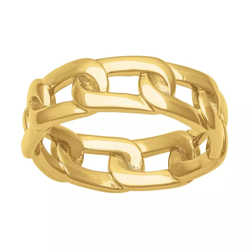14K Yellow Gold Polished Horizontal Link Band (7mm)