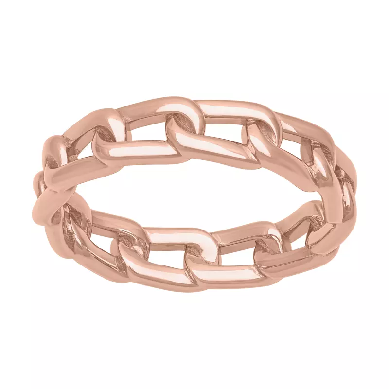 18K Rose Gold Polished Horizontal Link Band (5mm)
