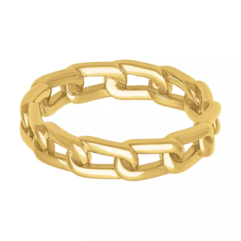 18K Yellow Gold Polished Horizontal Link Band (5mm)
