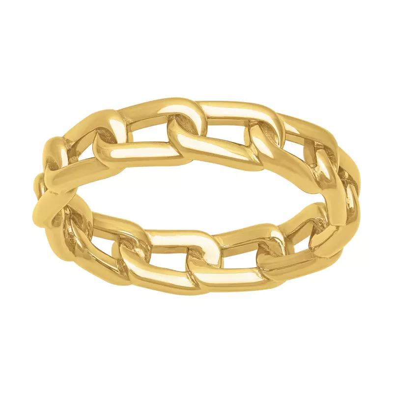 18K Yellow Gold Polished Horizontal Link Band (5mm)