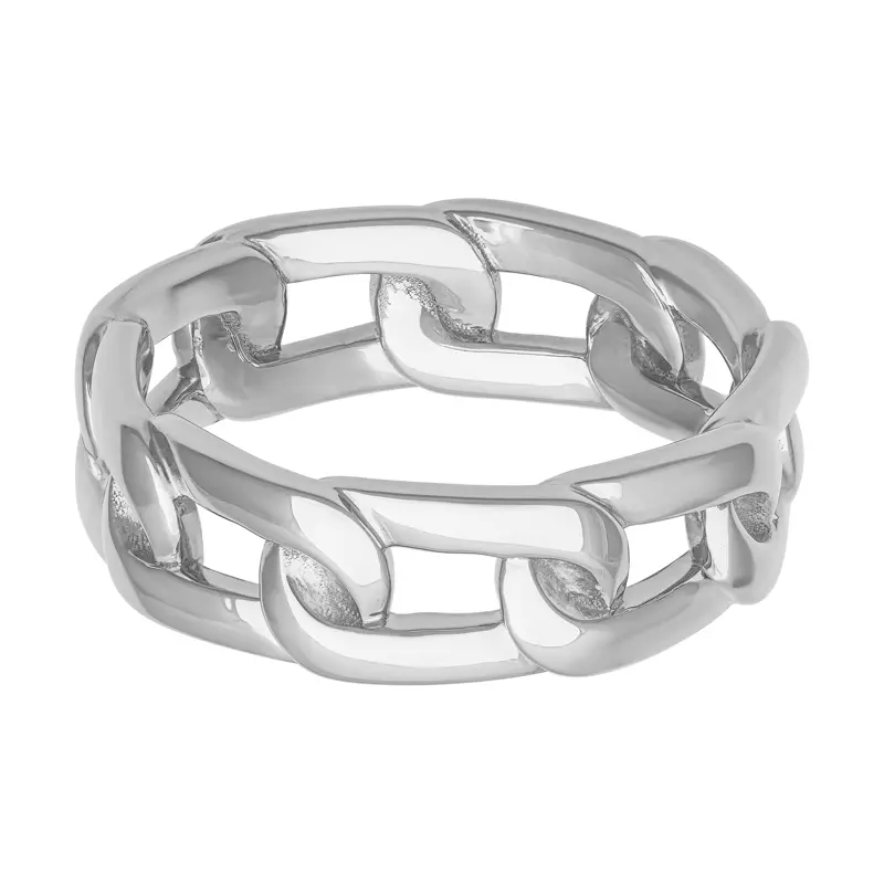Platinum Polished Horizontal Link Band (7mm)