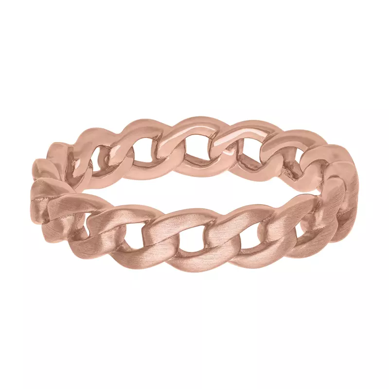 14K Rose Gold Brushed Curb Link Band (5mm)