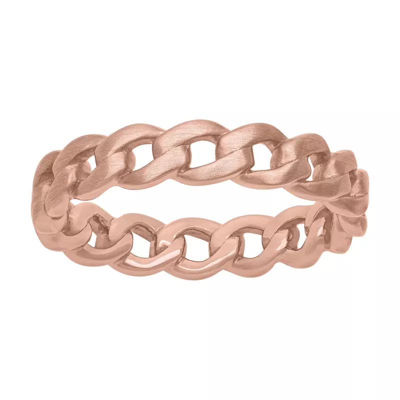 14K Rose Gold Brushed Curb Link Band (5mm)