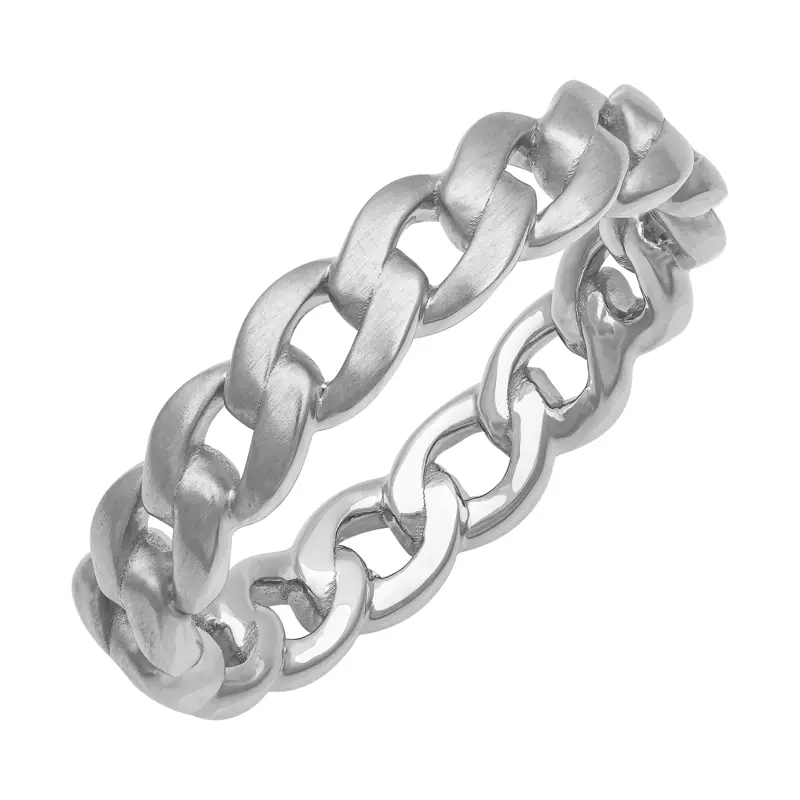 Platinum Brushed Curb Link Band (5mm)