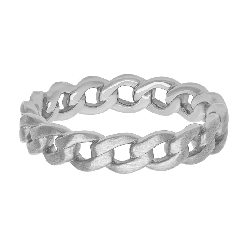 Platinum Brushed Curb Link Band (5mm)