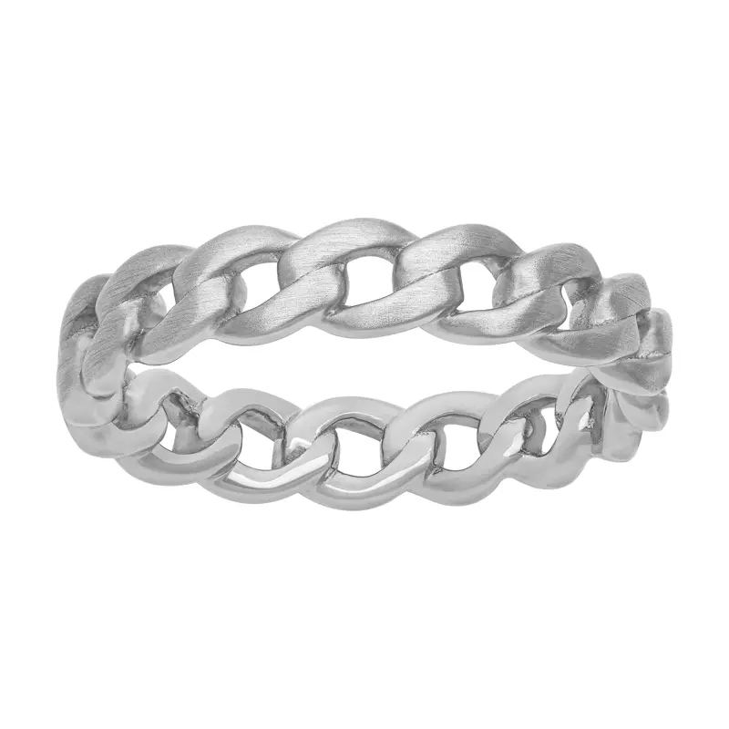 Platinum Brushed Curb Link Band (5mm)