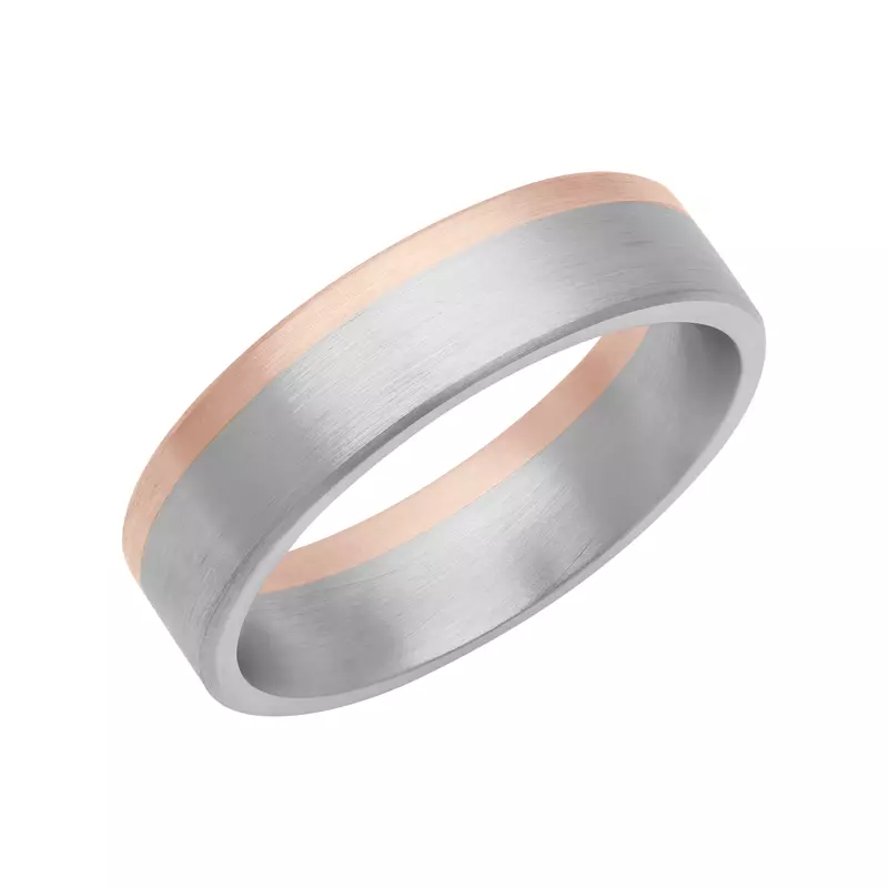 18K Rose Gold Two-Tone Asymmetrical Fusion Band (6mm)