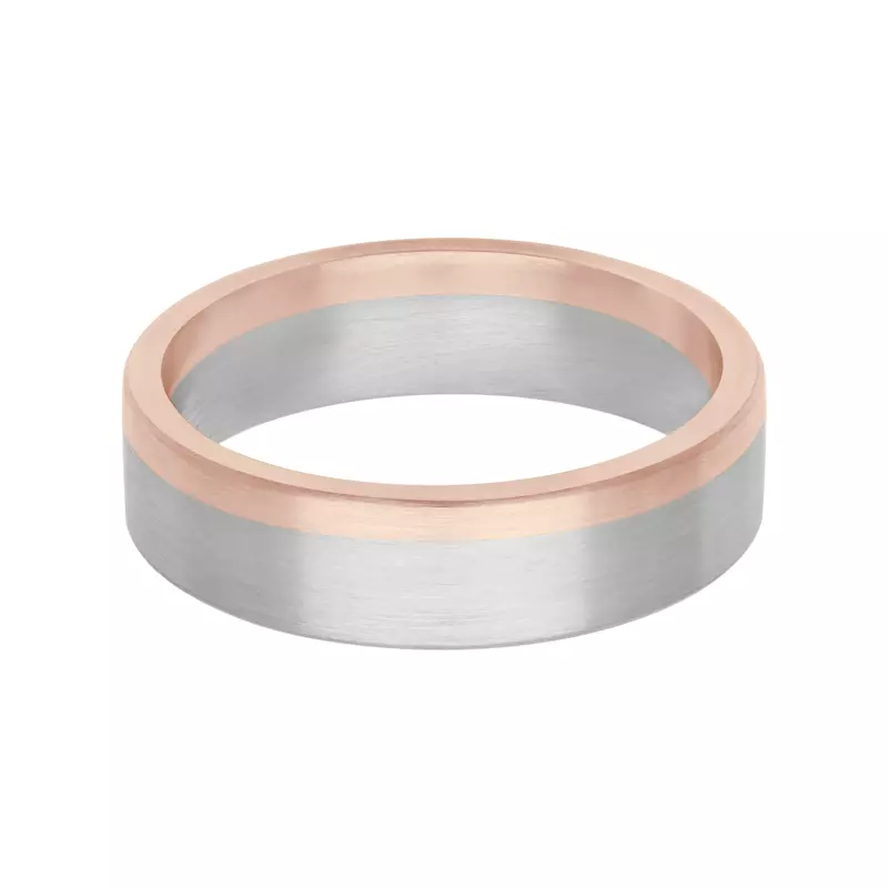 18K Rose Gold Two-Tone Asymmetrical Fusion Band (6mm)