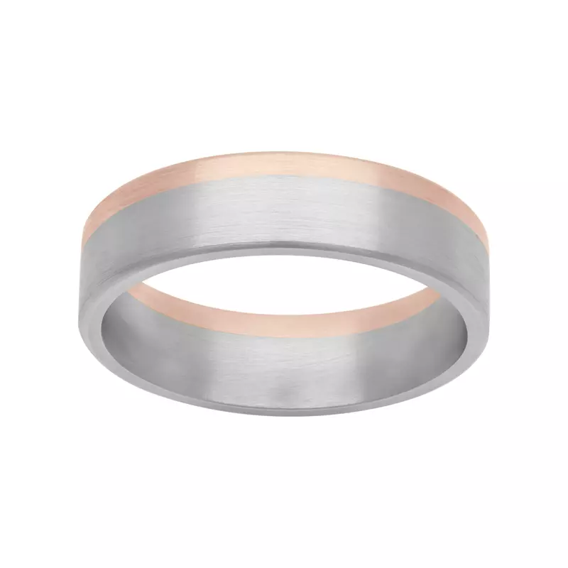 18K Rose Gold Two-Tone Asymmetrical Fusion Band (6mm)