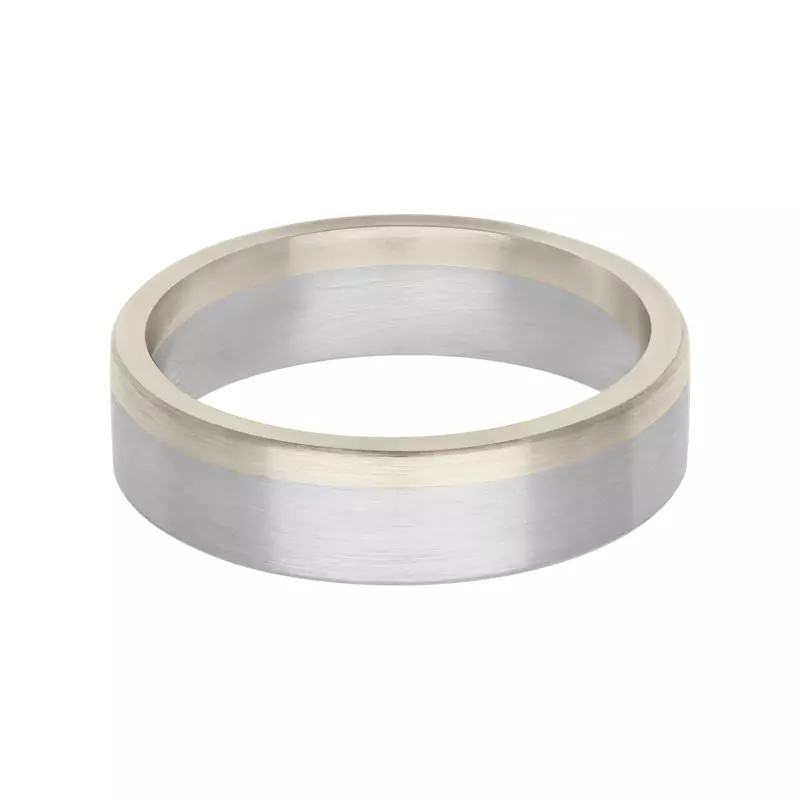 18K White Gold Two-Tone Asymmetrical Fusion Band (6mm)