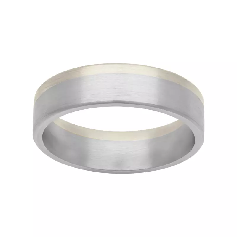 18K White Gold Two-Tone Asymmetrical Fusion Band (6mm)