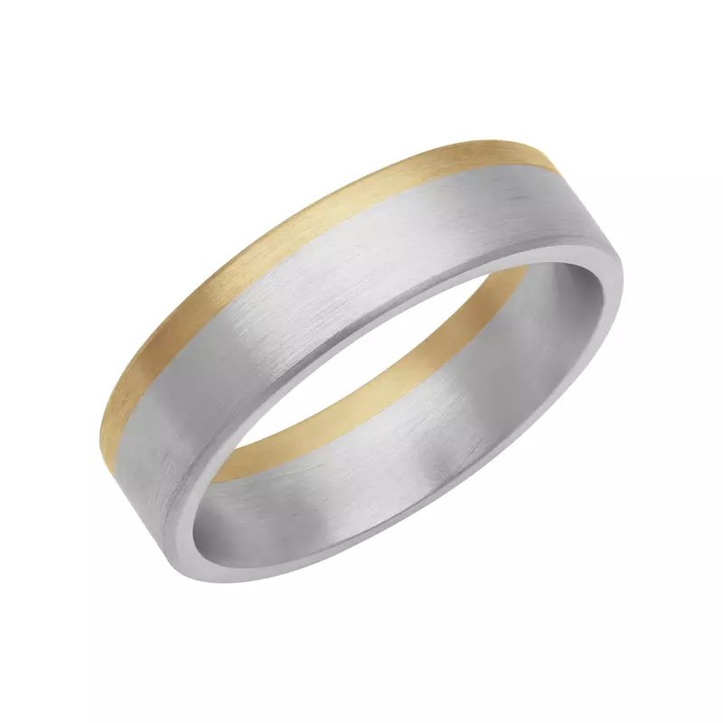 18K Yellow Gold Two-Tone Asymmetrical Fusion Band (6mm)