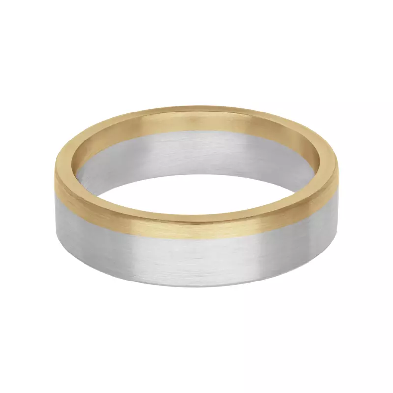 18K Yellow Gold Two-Tone Asymmetrical Fusion Band (6mm)