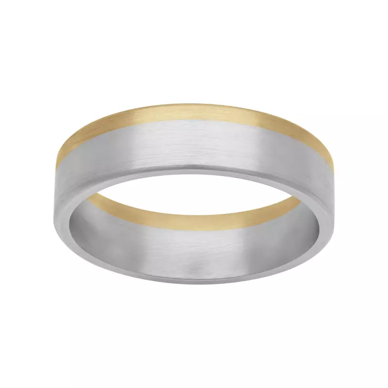 18K Yellow Gold Two-Tone Asymmetrical Fusion Band (6mm)