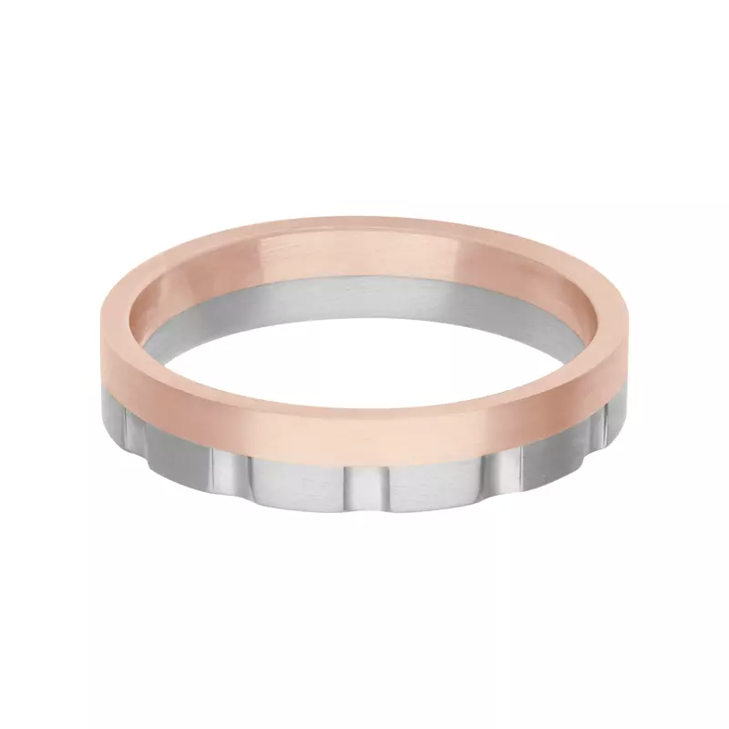 18K Rose Gold Two-Tone Vertical Cut Fusion Band (4.5mm)