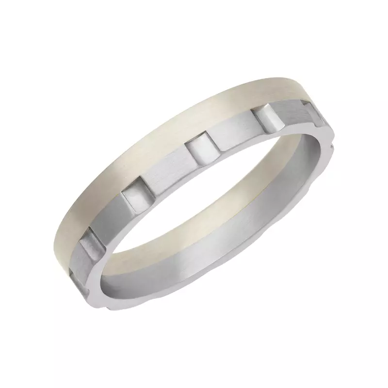 18K White Gold Two-Tone Vertical Cut Fusion Band (4.5mm)