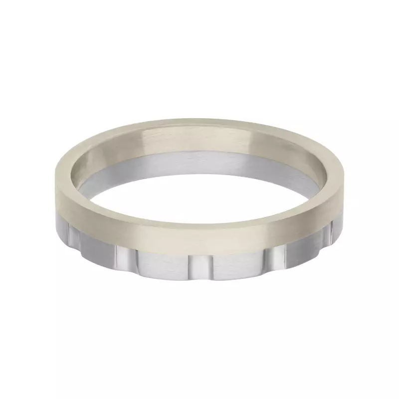 18K White Gold Two-Tone Vertical Cut Fusion Band (4.5mm)