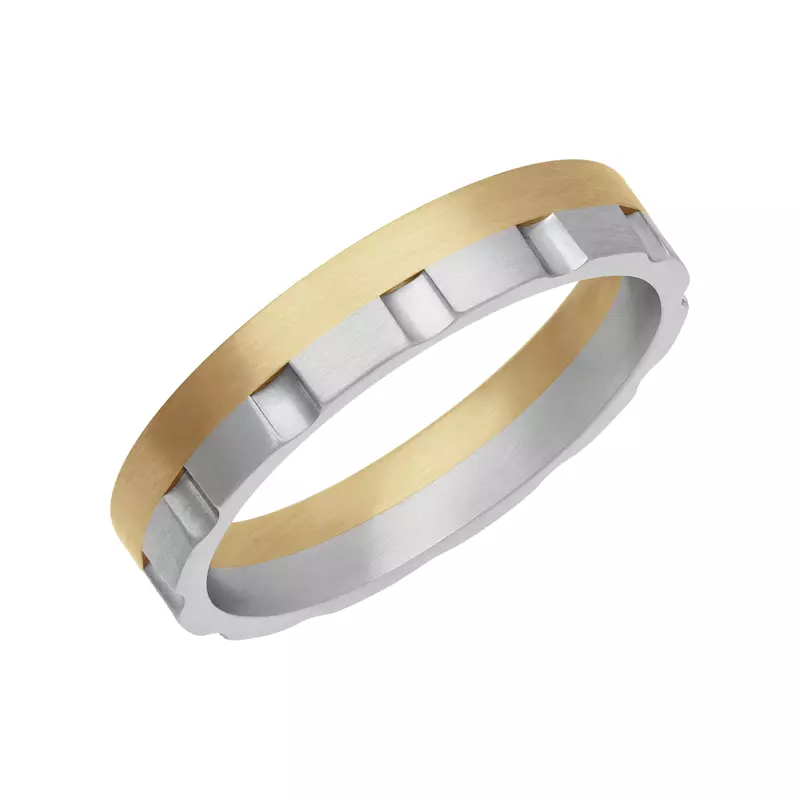 Two-Tone Vertical Cut Fusion Band (4.5mm)