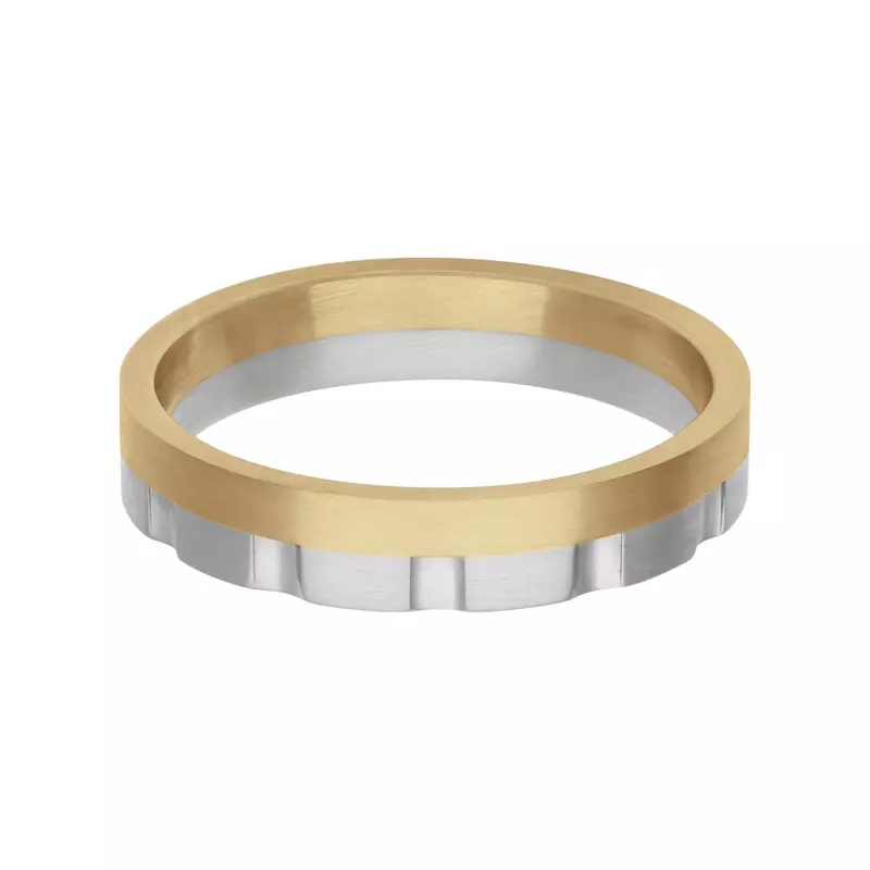 18K Yellow Gold Two-Tone Vertical Cut Fusion Band (4.5mm)