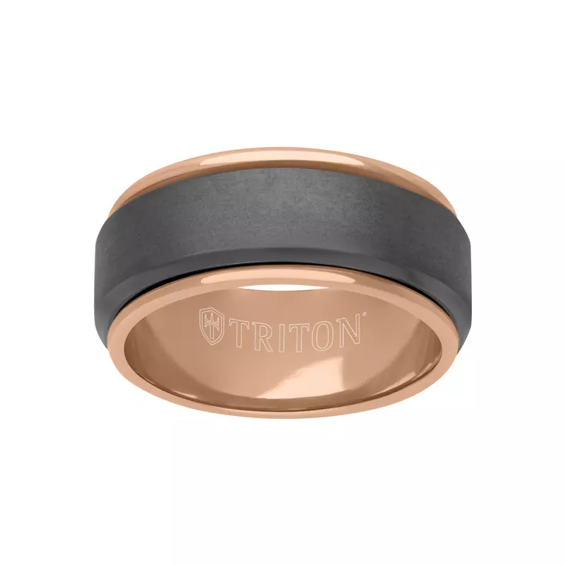 14K Rose Gold Matte Tantalum With Gold Sleeve Band (9mm)