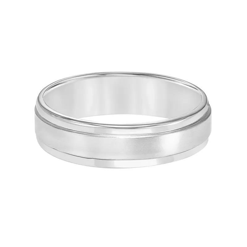 Platinum Brushed Center And High Polished Edge Band (6mm)