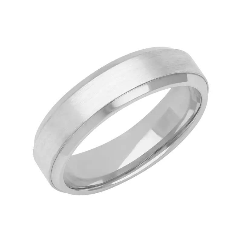 Platinum Brushed With Beveled Edge Band (6mm)
