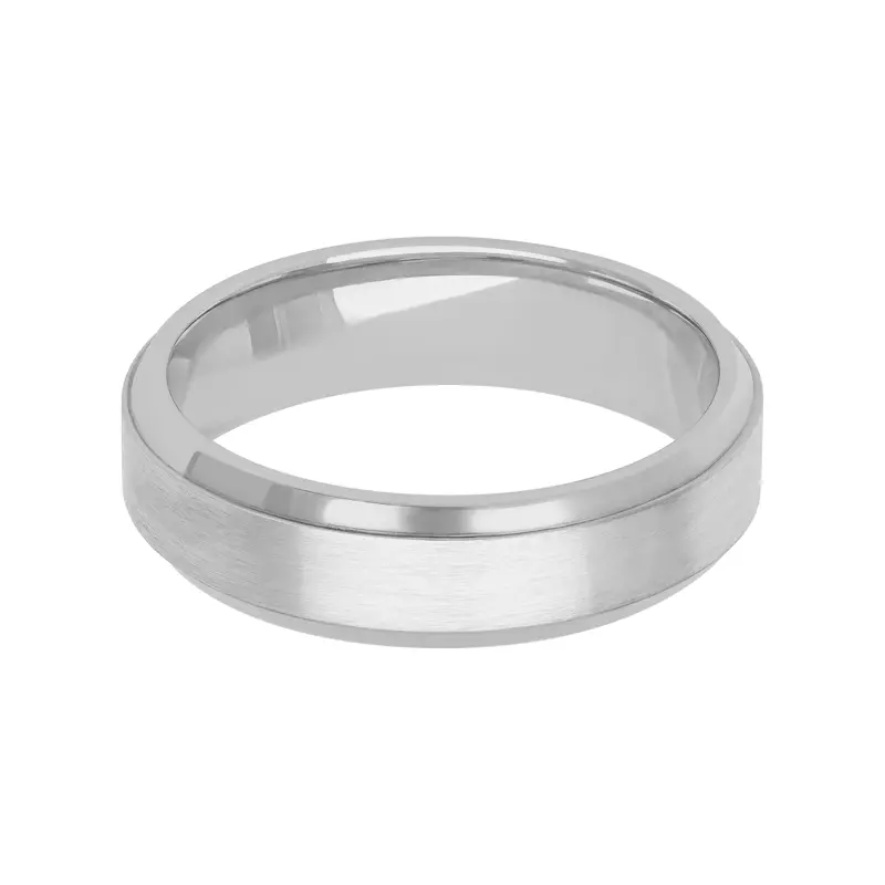 Platinum Brushed With Beveled Edge Band (6mm)