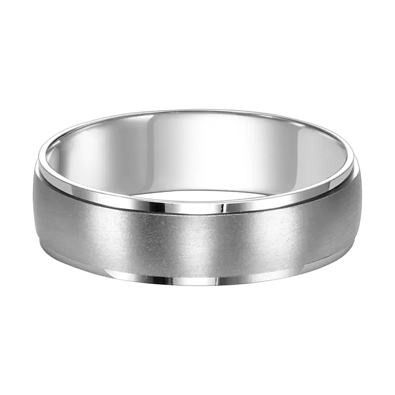 Platinum Satin Finish Flat Edge Band (6mm)