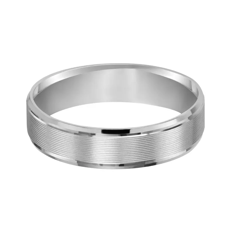 Platinum Brushed Serrated Band (6mm)