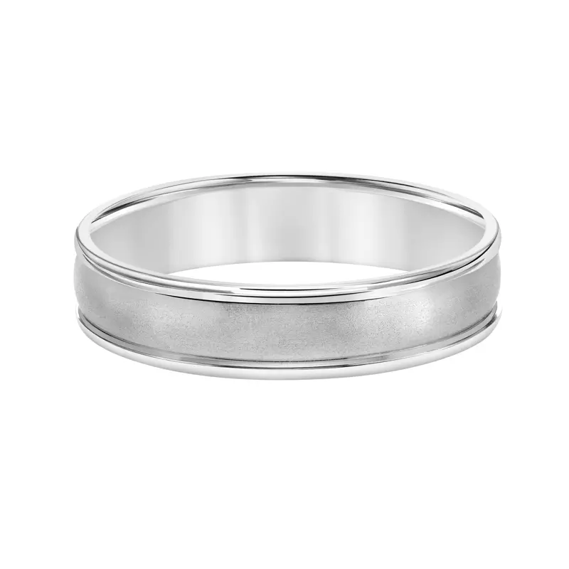Platinum Low Dome Round Edge Carved Band (5mm)