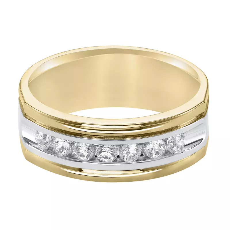14K Yellow Gold Two-Tone Diamond Channel Set Band