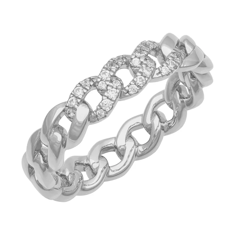 Platinum Diamond Curb Link Band (5mm)