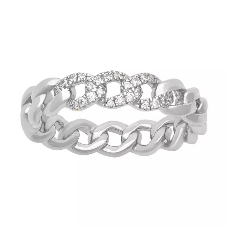 Platinum Diamond Curb Link Band (5mm)