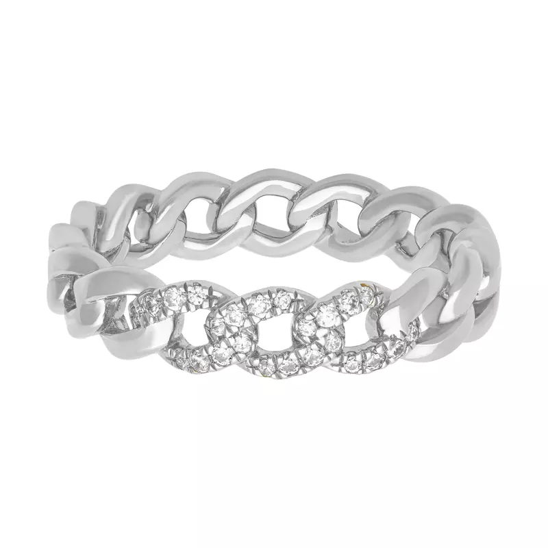 Platinum Diamond Curb Link Band (5mm)
