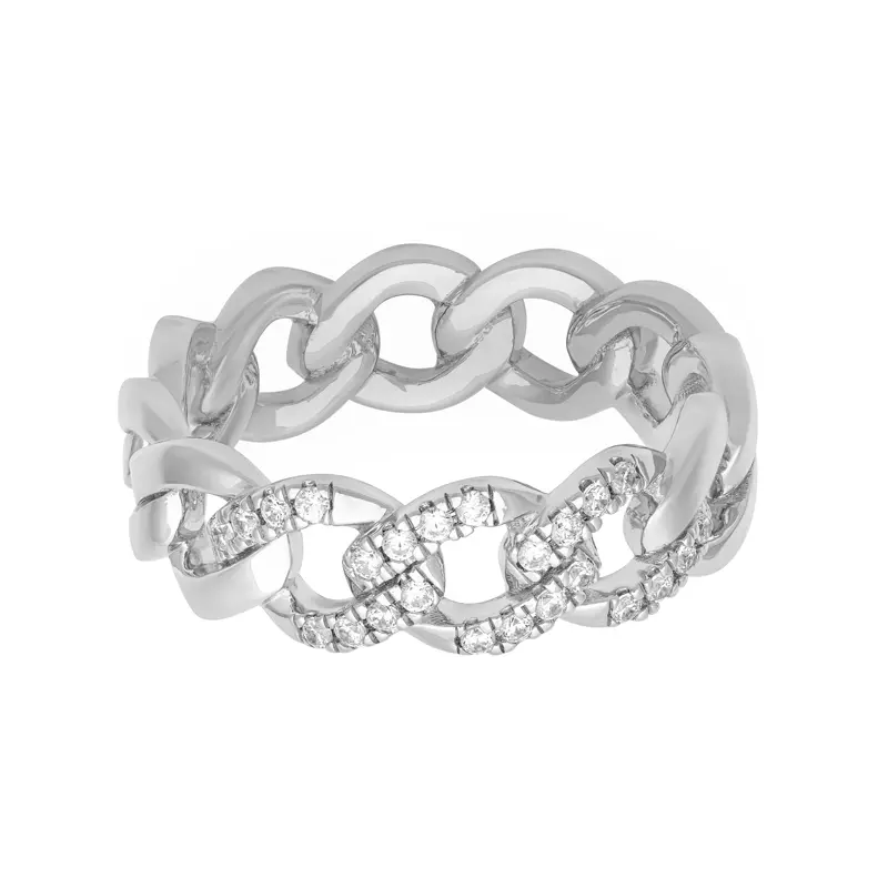 Platinum Diamond Curb Link Band (7mm)