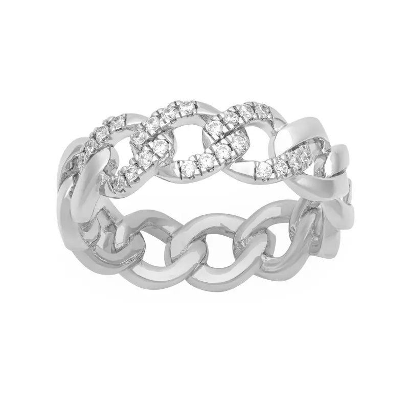 Platinum Diamond Curb Link Band (7mm)