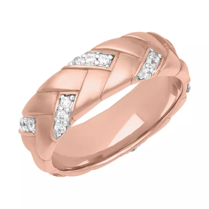Two-Tone Woven Diamond Band (7mm)