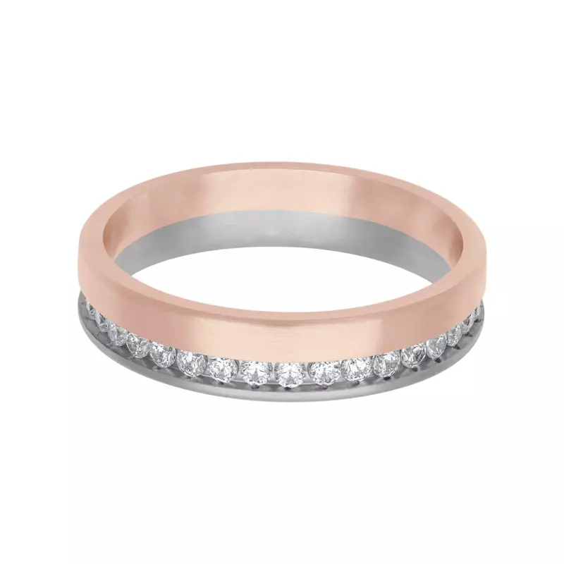 18K Rose Gold Two-Tone Diamond Eternity Fusion Band (5mm)