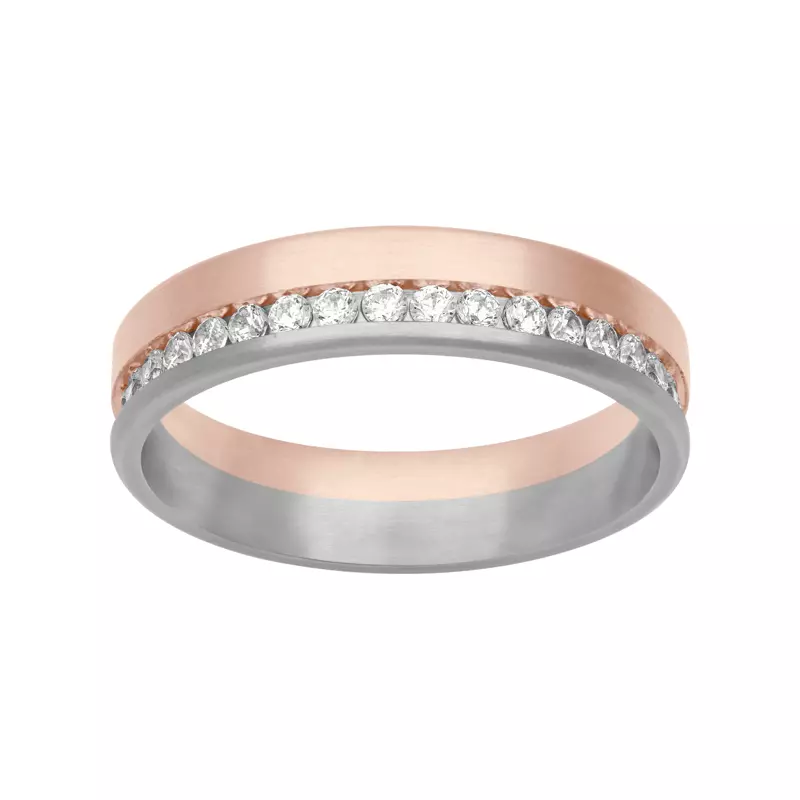 18K Rose Gold Two-Tone Diamond Eternity Fusion Band (5mm)