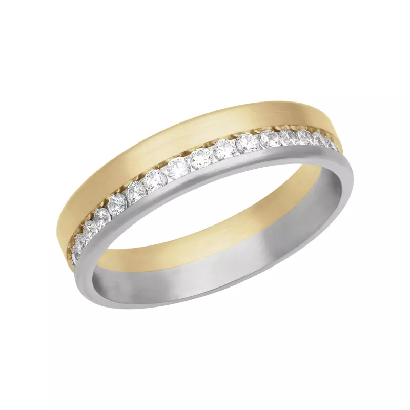 18K Yellow Gold Two-Tone Diamond Eternity Fusion Band (5mm)