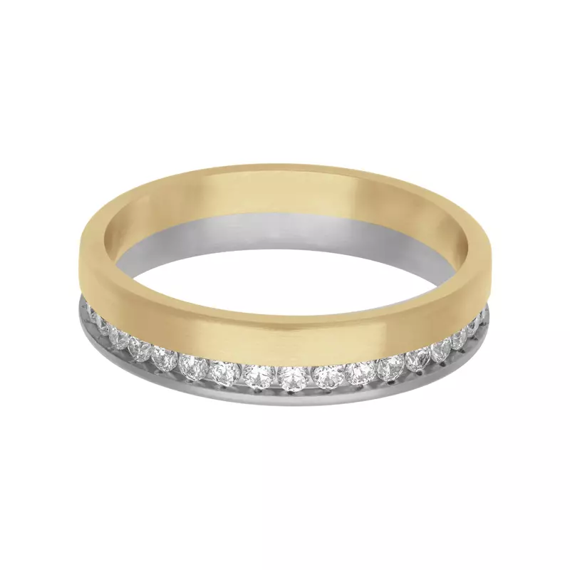 18K Yellow Gold Two-Tone Diamond Eternity Fusion Band (5mm)