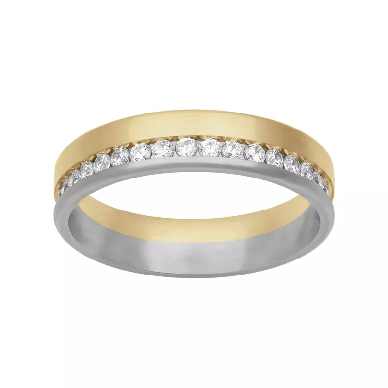 18K Yellow Gold Two-Tone Diamond Eternity Fusion Band (5mm)