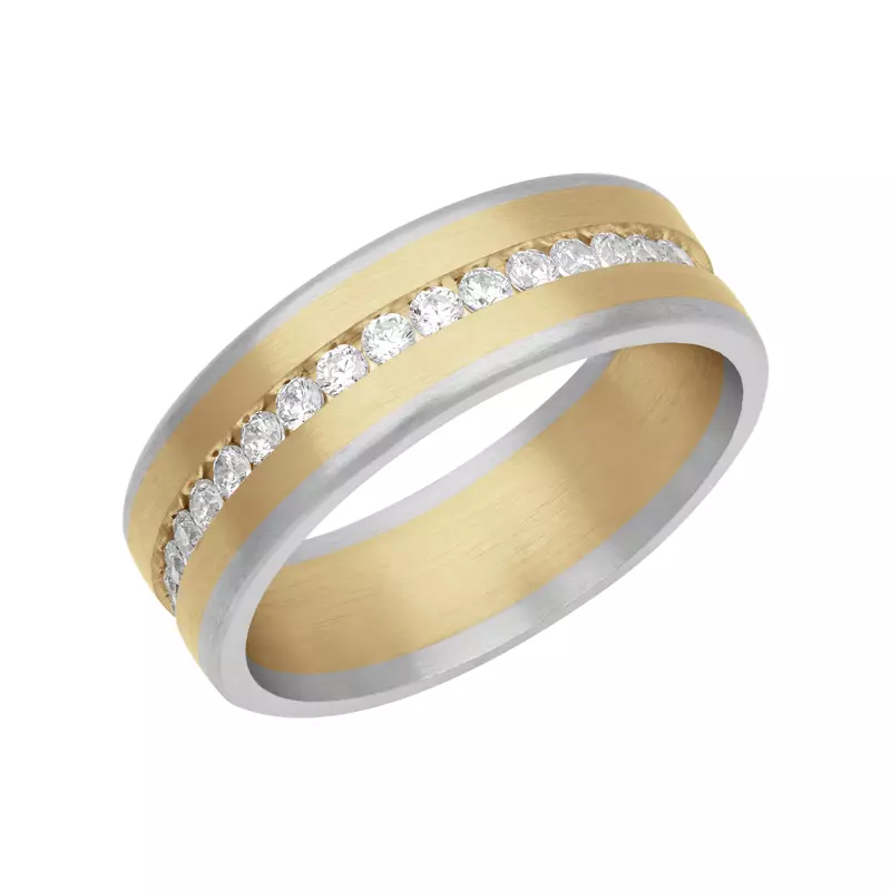 18K Yellow Gold Two-Tone Diamond Eternity Fusion Band (7mm)