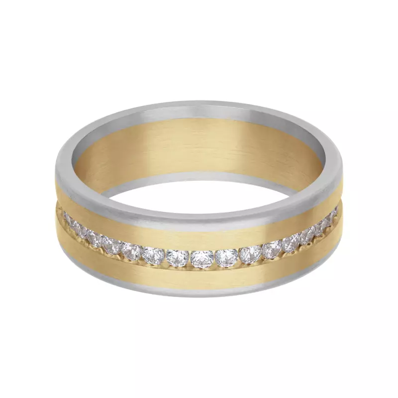 18K Yellow Gold Two-Tone Diamond Eternity Fusion Band (7mm)