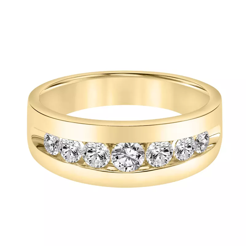 14K Yellow Gold Graduated Lab Diamond Band (4.5mm)