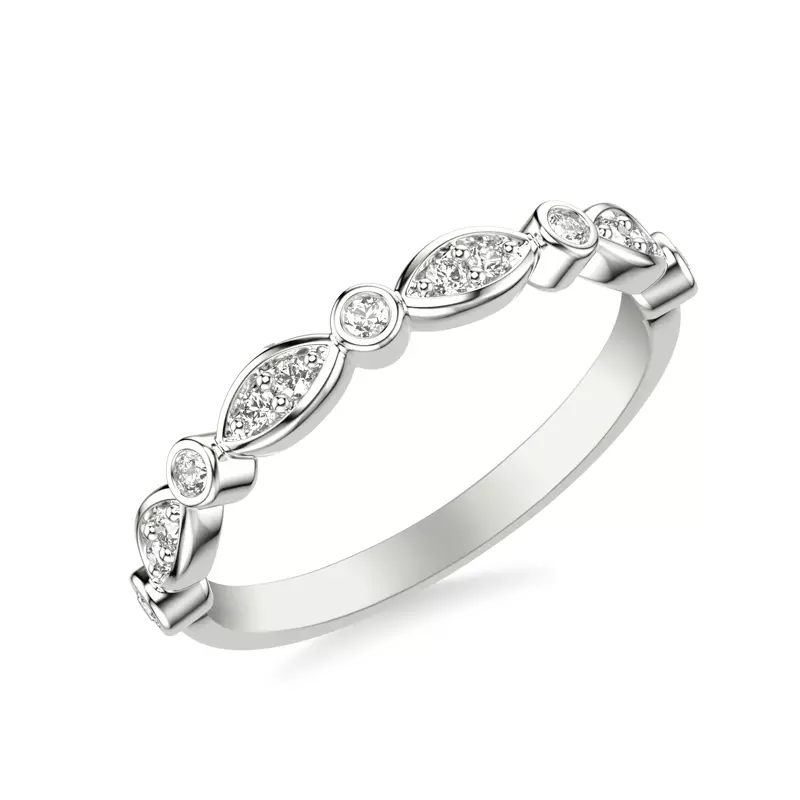 18K White Gold Melani Diamond Wedding Band