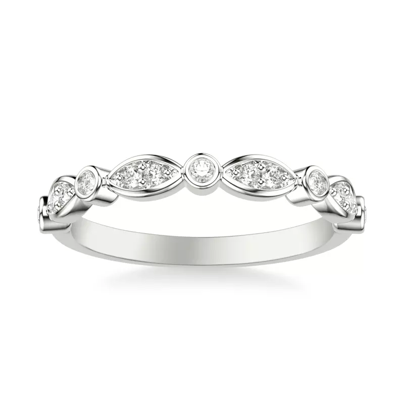 18K White Gold Melani Diamond Wedding Band