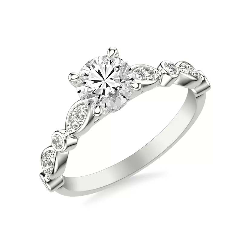 Platinum Melani Cathedral Diamond Engagement Ring