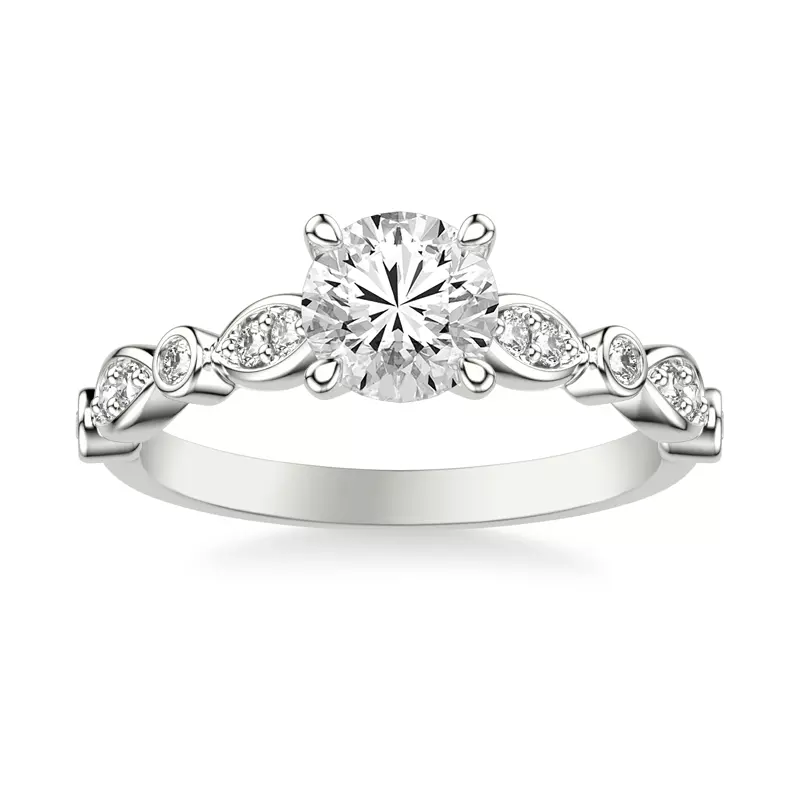 Platinum Melani Cathedral Diamond Engagement Ring